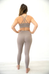 RADIANT Taupe seamless waist leggings with buttery soft fabric and pinch-free gusset.
